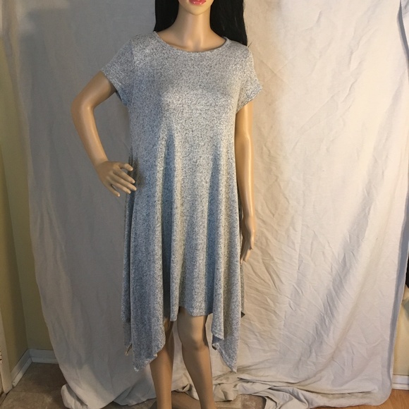 Love Kuza Shark bite hem gray dress size small - Picture 2 of 4